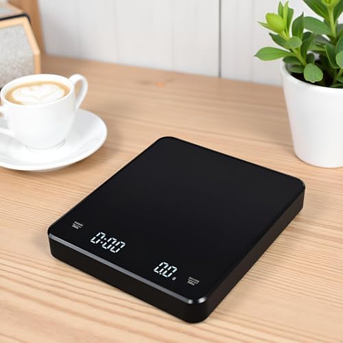 Rechargeable Coffee Scale, Portable Digital Kitchen Scale with Automatic Timing Rechargeable Mini Coffee Scales, Food Kitchen Scales for Baking, Cooking, and Meal Prep(Black) - Image 6