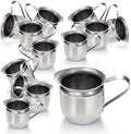 Fit Meal Prep [12 Pack] 5 oz Creamer Pitcher - Stainless Steel Bell Creamers, Mini Cup Container for Serving Milk, Coffee Cream, Salad Dressing, Maple Syrup, Espresso Machine for Restaurant, Cafes by FMPBRANDS