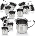 Fit Meal Prep [12 Pack] 5 oz Creamer Pitcher - Stainless Steel Bell Creamers, Mini Cup Container for Serving Milk, Coffee Cream, Salad Dressing, Maple Syrup, Espresso Machine for Restaurant, Cafes by FMPBRANDS