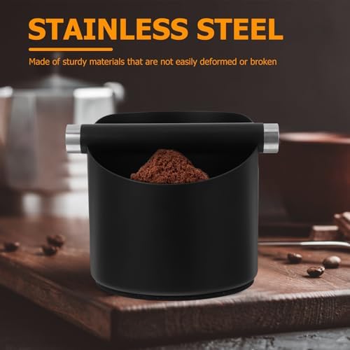 Black Stainless Steel Coffee Grounds Knock Box Large Capacity - Image 4