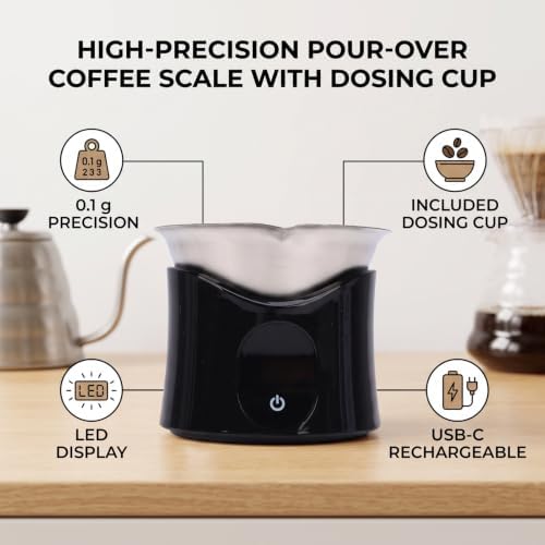 Coffee Scale Digital with Dosing Cup LED Display for Beans (Black) - Image 2