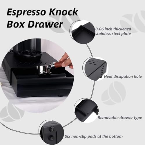 Espresso Knock Box Drawer Stainless Steel Coffee Knock Box for Home Office Cafe Use - Image 2