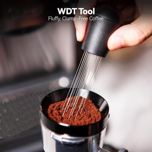 53/54mm Espresso Accessories Kit, 2-in-1 Distributor & Tamper, WDT Tool with 12 Needles, Magnetic Dosing Ring, Funnel & Puck Screen - Image 3