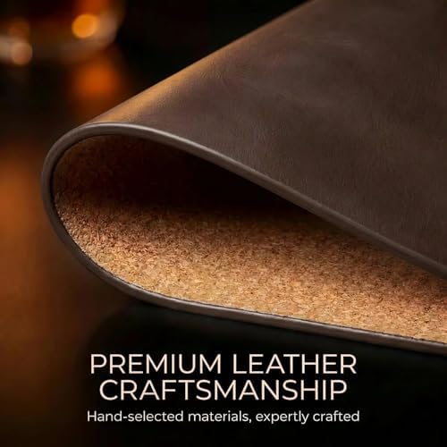 Premium Oval Faux Leather Placemat & Coaster Set with Innovative Cork-Look Printed Base，4/6/8-Piece Sets & 8 Colors，Non-Slip Dining Table Mats for Kitchen Dining - Image 6