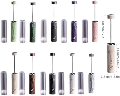 Rechargeable Handheld Electric Milk Frother for Coffee, Green, B - Image 3