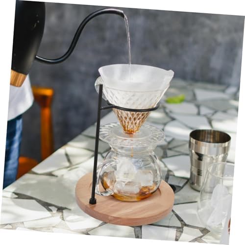 Coffee Dripper Stand Stable Wooden Base Stainless Steel Holder for Pour-over Coffee for Home Brewing - Image 6