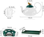 Water Pitcher Flower Tea Cup Set Fruit Flower teapot Set Glass Flower teapot Set Heat-Resistant Base Heating Water Jug - Image 2