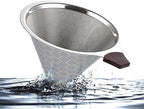 Coffee Filters Reusable Coffee Filter Durable Stainless Steel Holder Mesh Funnel Baskets Coffee Filter Pour Over Dripper Strainer Coffee Tool - Image 5