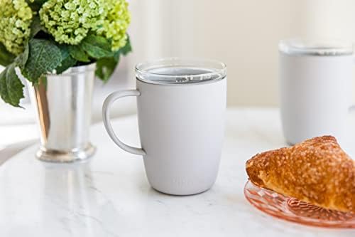 Vinglacé Stainless Steel Coffee Mug- Insulated Hot and Cold Beverage Cup with Glass Insert and Lid, 12 oz, Stone - Image 4