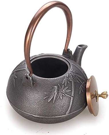 cast iron teapot,classic tea kettle,Japanese Tetsubin Tea Kettle Cast Iron Teapot with Copper Lid Handle, for Green Tea and Mint, Fruity and Citrus, 1200ml - Image 3