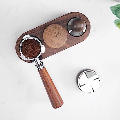 MOJAE 58.5mm Espresso Distributor, Espresso Distribution Tool, Coffee Distributor Adjustable Depth Espresso Leveler With Walnut Wood Handle, Fits for 58mm Portafilter - Image 4