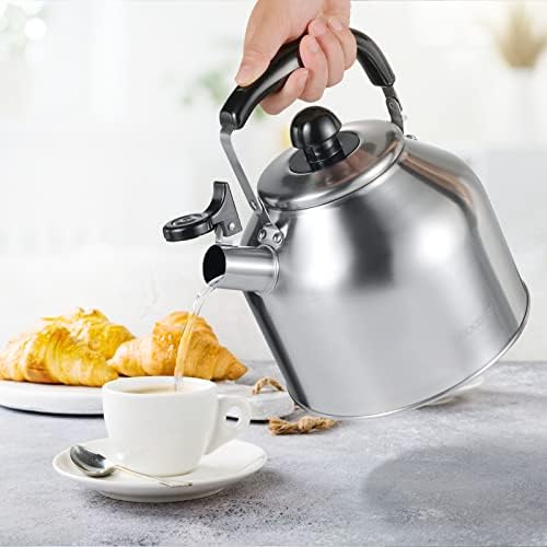 304 Stainless Steel Tea pot Kettles, 4.2 Quart Large Whistling Tea Kettle - Image 2
