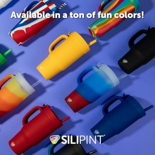Silipint 32oz Silicone Humbler Tumbler with Handle, Flip Lid and Straw – BPA-Free, Non-Toxic, Unbreakable, Microwave, Dishwasher Safe – Perfect for Tea, Cold Water, Classic Blue - Pack of 2 - Image 7