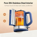 Electric Kettle with Thermometer, 57oz Hot Water Pot, Retro Blue - Image 3