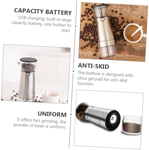 PRETYZOOM Coffee Grinder Electric Conical Burr Grinder Bean Mill Machine Ceramic Core Rechargeable - Image 2