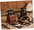 Manual Coffee Bean Hand Grinder Wooden Burr Mill for Grain - Image 3