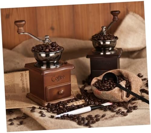 Manual Coffee Bean Hand Grinder Wooden Burr Mill for Grain - Image 3
