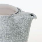 ZERO JAPAN Crackle Glaze Ceramic Teapot, Japanese Teapot with Stainless Steel Lid and Removable Infuser, Made in Mino Japan, 19.6 oz, Crackle Blue - Image 2