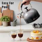 2.5 Qt Whistling Tea Kettle for Stovetop, Black - Image 7