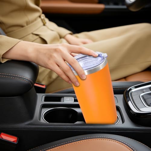 20oz Tumbler Insulated Tumblers Vacuum Coffee Mug with Lid Orange 6Pack - Image 7