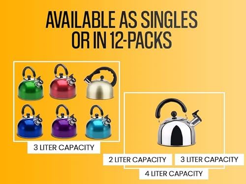 YBM Home Stainless Steel Stovetop Whistling Tea Kettle 3L with Handle, Induction Compatiable - Gold - Image 3