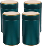 PRETYZOOM 4pcs Small Airtight Tea Canisters Set, Metal Tinplate Loose Leaf Tea Storage Jars with Lid, Dark Green Household Canisters for Coffee, Candy, Pantry Organization by PRETYZOOM