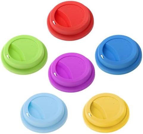 Aspire 60 PCS Silicone Drinking Lid, Reusable Coffee Cup Covers/Lids (Fits Cup Rim 3.46-3.62 Inches / 8.8-9.2cm), Microwave & Dishwasher Safe - Assorted by Unknown