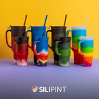 Silipint 32oz Silicone Tumbler with Handle, Flip Lid and Straw – BPA-Free, Non-Toxic, Freezer, Microwave, Dishwasher Safe Tumbler – Perfect for Tea, Smoothies (Prism) Pack of 1 - Image 6