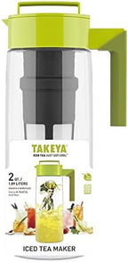 Takeya Flash Chill Iced Tea Maker - Versatile Tea Brewer for Loose/Bagged Tea - Patented Flash Chill Tech Hot/Cold Use BPA-Free Tritan Dishwasher Safe - Airtight Lid Made in USA - 2 Quart/Avocado - Image 6