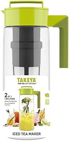 Takeya Flash Chill Iced Tea Maker - Versatile Tea Brewer for Loose/Bagged Tea - Patented Flash Chill Tech Hot/Cold Use BPA-Free Tritan Dishwasher Safe - Airtight Lid Made in USA - 2 Quart/Avocado - Image 6