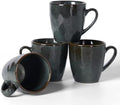 famiware Coffee Mug Set of 4, Ocean Round 11.5oz Coffee Cup Set with Handle by Famiware