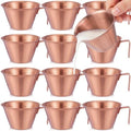 Honeydak 12 Pcs Stainless Steel Espresso Shot Cup 3.4 Oz/ 100 ml Espresso Measuring Cup with Spout and Handle Stainless Steel Coffee Shot Glasses Scale Metal Coffee Measuring Accessories(Rose Gold) by Honeydak