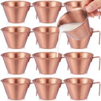Honeydak 12 Pcs Stainless Steel Espresso Shot Cup 3.4 Oz/ 100 ml Espresso Measuring Cup with Spout and Handle Stainless Steel Coffee Shot Glasses Scale Metal Coffee Measuring Accessories(Rose Gold) by Honeydak