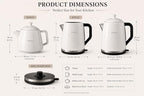 B Unique Electric Turkish Samovar, 1.8L Stainless Steel Kettle with Porcelain Teapot, Keep Warm Function, Removable Filter, Cordless Base, Digital Display - Image 3