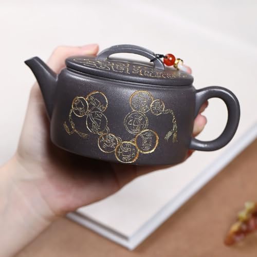 Tea Kettle Household Single-Brew Teapot Office Sky Blue Coin Han Tile Teapot Tea Set Ceramic Tea Infuser - Image 3