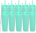 Volhoply 16oz Plastic Skinny Tumbler with Lid and Straw Bulk 10 Pack,Insulated Double Wall BPA Free Matte Acrylic Tumblers,Iced Coffee Travel Reusable Party Cup,Customizable Diy Gifts(Green,10 Set) by LiveFully%EF%BC%8CDrinkFreely%E2%80%94KeepGoingwithVolhoply%EF%BC%81