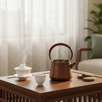 Amagogo Copper Kettle Tea Pot Teapot Water Boiler Hammered Copper Detailing Handcrafted Texture Compact Handle suitable for daily guest sharing countertop decor, Copper, Natural Copper - Image 3