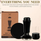 2-in-1 Espresso Tamper & WDT Stirrer Tool – 58mm Coffee Tamper with 10 Extra Needles (0.25mm & 0.4mm) – Stainless Steel Dual Sided Distributor for Even Extraction & Barista Quality Espresso (58 mm) - Image 4