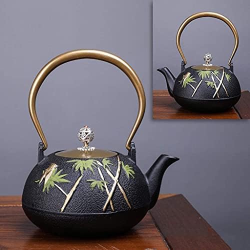LJYT Teapot Teapots Cast Iron Handmade Teapot Loose Leaf Teapot Filter Heat Tea Kettle Single Home kettle Uncoated vintage cast iron kettle (Color : Zhizhu Changle 2) by Unknown