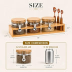 16oz Airtight Glass Chia Seed Storage Container with Spoons, 3-Pack - Image 2