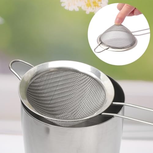 15 Packs Fine Mesh Strainer, 304 Stainless Steel Cone Shaped Cocktail Strainer, 3.2 inch Small Mesh Sieve for Tea, Cocktails, Juice & Cooking, Dishwasher Safe - Image 3
