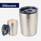 Troika Espresso Double Wall Insulation Vacuum Mug - Max 160ml - Lid (BPA Free) Locking Slider, Spill Proof - 201 and 304 Stainless Steel - Image 2