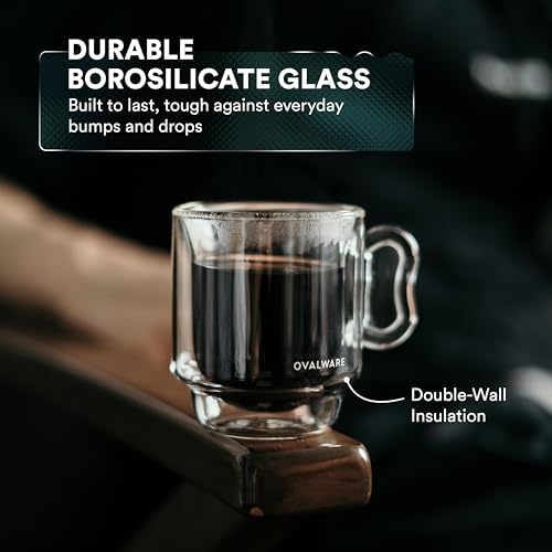 ovalware Espresso Coffee Cups 4oz/120ml | Set of 2, Butterfly Handle - Image 4