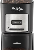 Mr. Coffee Automatic 12 Cup Burr Mill Coffee Grinder with 12 Custom Grinders, Black / Stainless Trim - Image 7