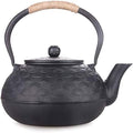 Teapot 1800ML Large Japanese Tetsubin Cast Iron Teapot Tea Kettle for Stove Top with Stainless Steel Infuser and Insulation Handle, Black by MGEMJMJ