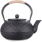 Teapot 1800ML Large Japanese Tetsubin Cast Iron Teapot Tea Kettle for Stove Top with Stainless Steel Infuser and Insulation Handle, Black by MGEMJMJ