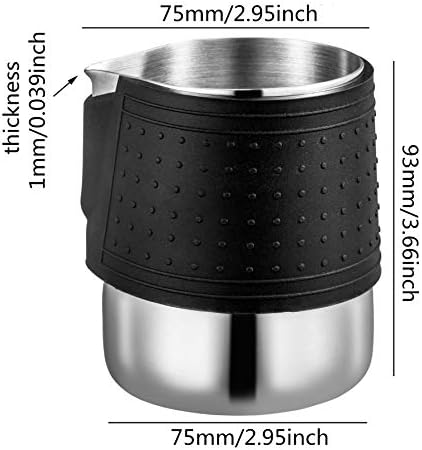 Stainless Steel Milk Frothing Pitcher, 12oz/350ml Milk Coffee Cappuccino Latte Art Frothing Pitcher Barista Milk Jug Cup Super Control Heat Resistant Silicone Grip Pads - Image 2