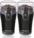 Hamilton Beach Fresh Grind Electric Coffee Grinder for Beans,Spices and More,Stainless Steel Blades,Removable Chamber,Makes up to 12 Cups,Black,(Pack of 2) by HamiltonBeach
