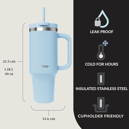 Contigo Streeterville 40oz Tumbler, Stainless Steel Vacuum Insulated, Leak-Proof, Cold for 29 Hours, Glacier - Image 4