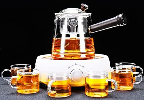 chinese tea set portable tea set gongfu tea set Tea Kettle Infuser Stovetop Gift Set - Glass Teapot with Removable Stainless Steel Strainer, Tea Maker - Image 3